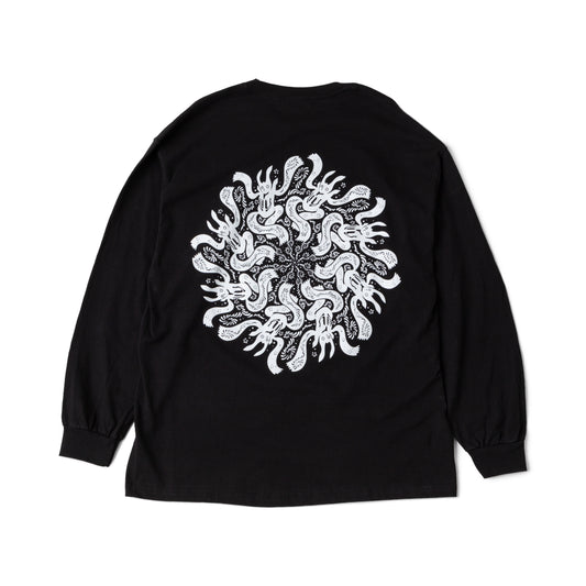 Screen Printed Long Sleeve Tee/曼荼羅雲元三式